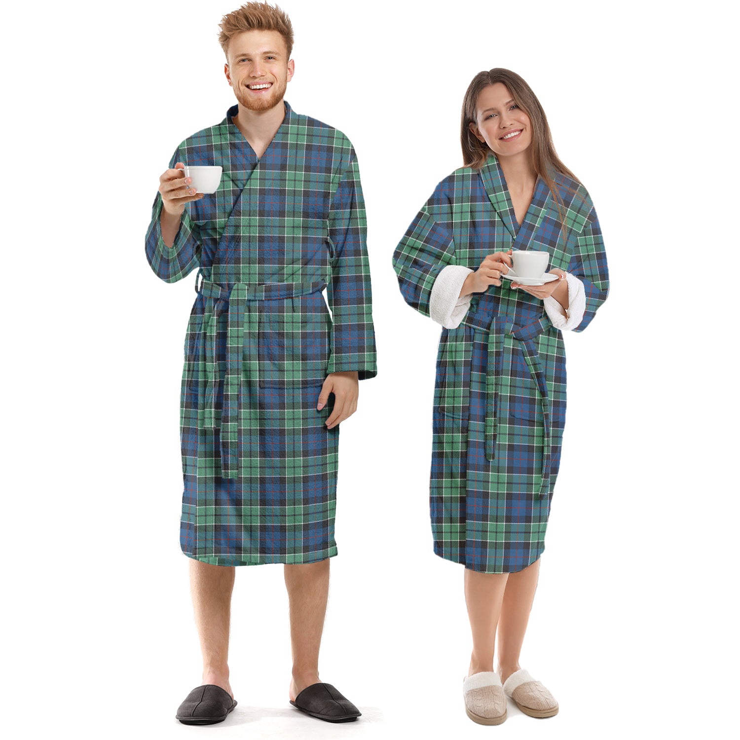 Leslie Hunting Ancient Tartan Bathrobe Unisex S - Tartan Vibes Clothing