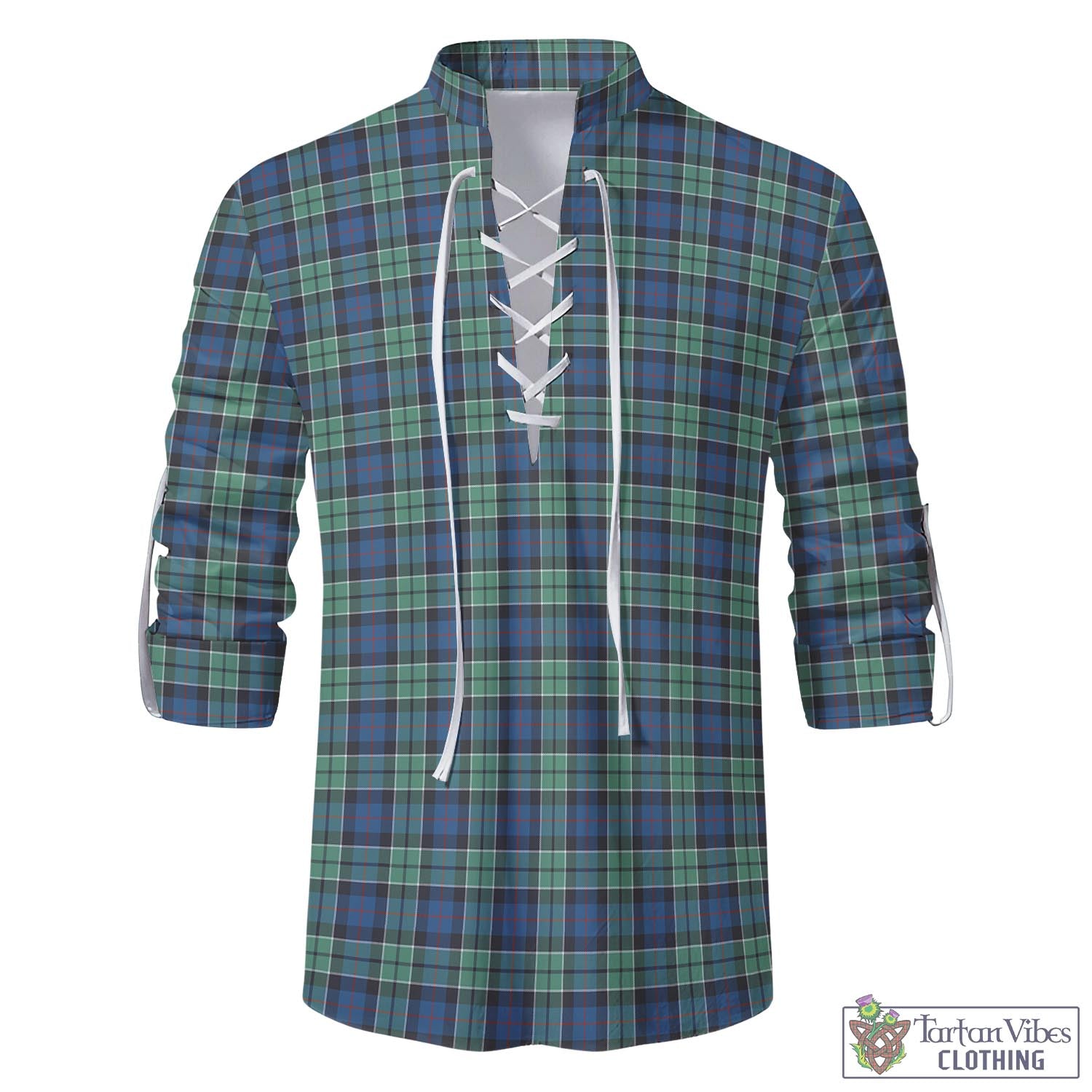 Tartan Vibes Clothing Leslie Hunting Ancient Tartan Men's Scottish Traditional Jacobite Ghillie Kilt Shirt