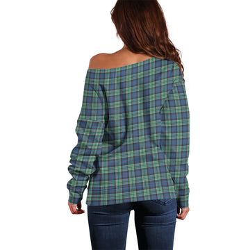 Leslie Hunting Ancient Tartan Off Shoulder Women Sweater