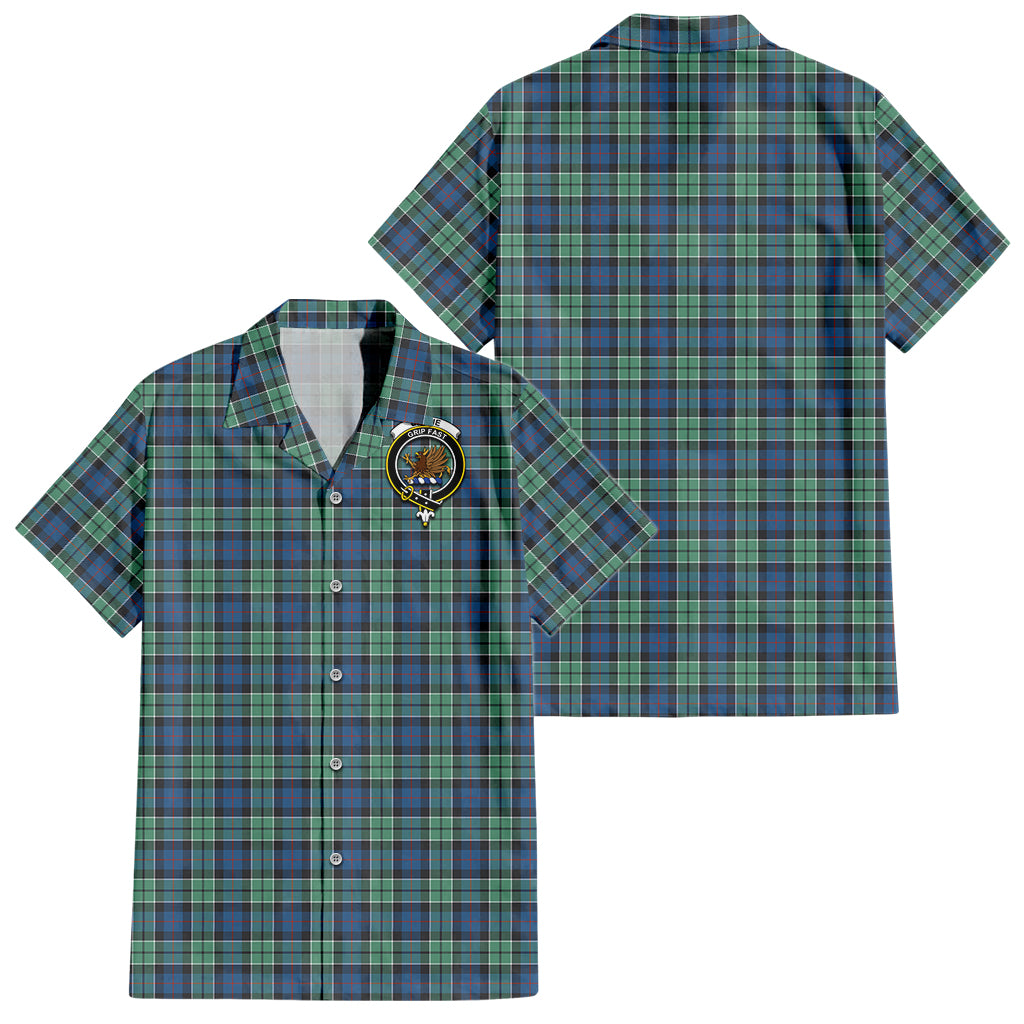 leslie-hunting-ancient-tartan-short-sleeve-button-down-shirt-with-family-crest