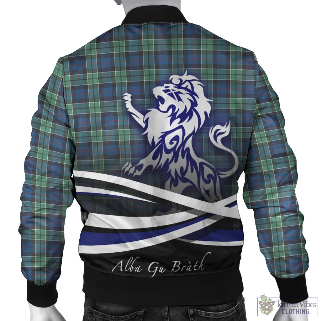 Tartan Vibes Clothing Leslie Hunting Ancient Tartan Bomber Jacket with Alba Gu Brath Regal Lion Emblem