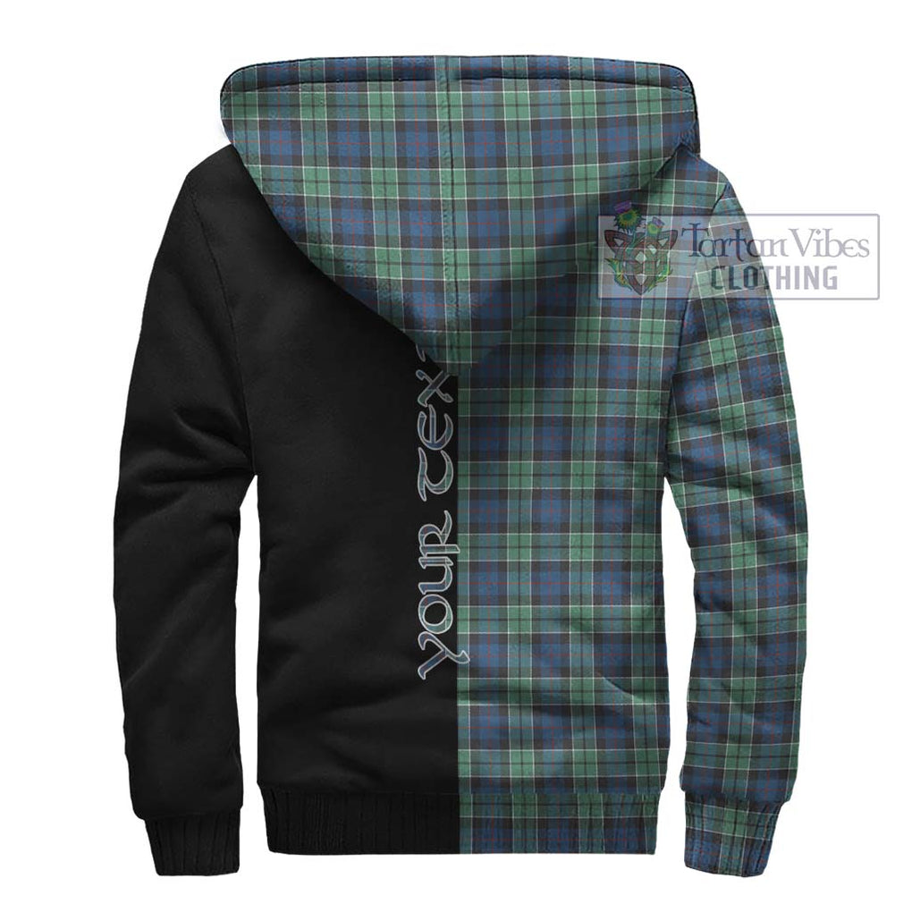 Leslie Hunting Ancient Tartan Sherpa Hoodie with Family Crest and Half Of Me Style - Tartanvibesclothing Shop