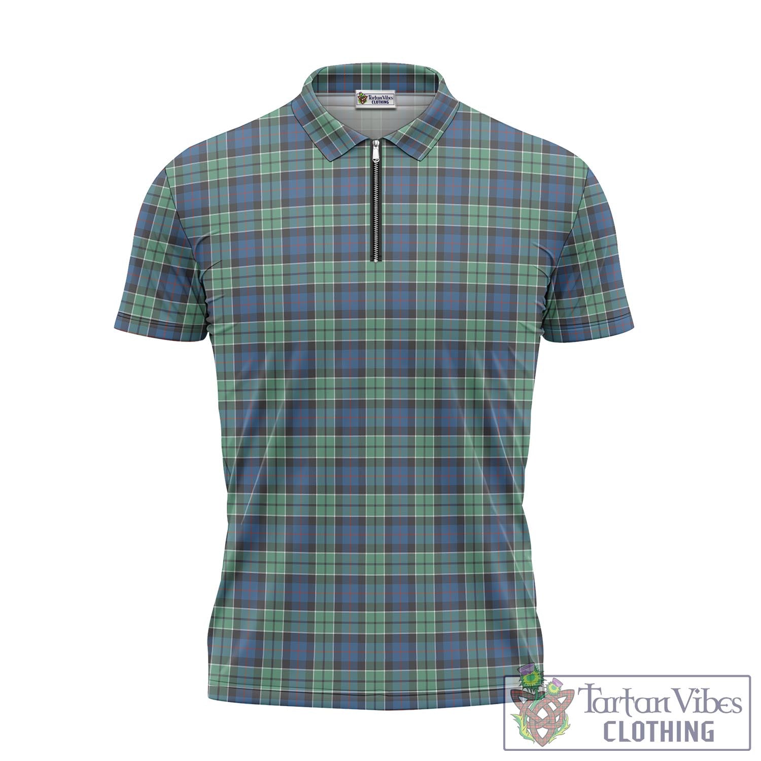 Tartan Vibes Clothing Leslie Hunting Ancient Tartan Zipper Polo Shirt