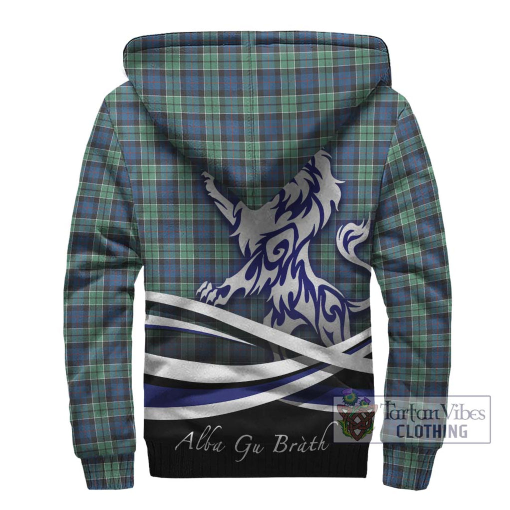 Leslie Hunting Ancient Tartan Sherpa Hoodie with Alba Gu Brath Regal Lion Emblem - Tartanvibesclothing Shop