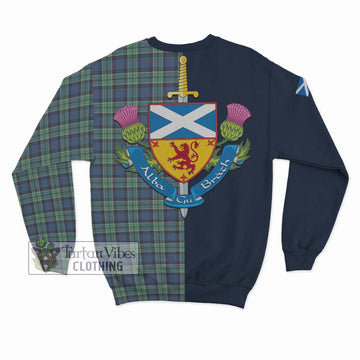 Leslie Hunting Ancient Tartan Sweatshirt Alba with Scottish Lion Royal Arm Half Style