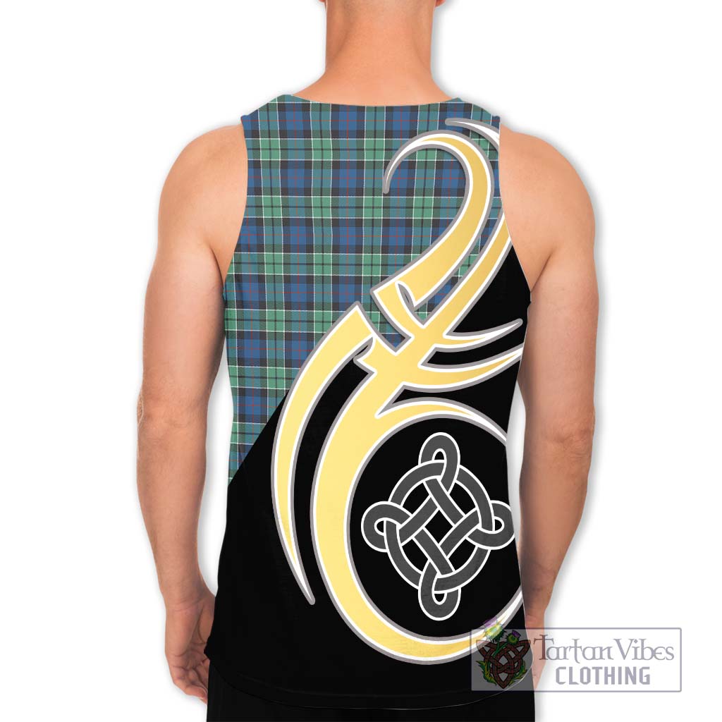 Leslie Hunting Ancient Tartan Men's Tank Top with Family Crest and Celtic Symbol Style - Tartan Vibes Clothing