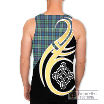 Leslie Hunting Ancient Tartan Men's Tank Top with Family Crest and Celtic Symbol Style