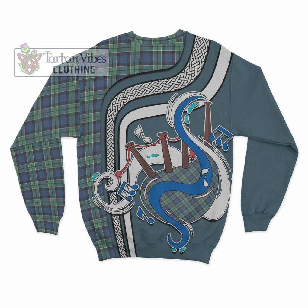 Tartan Vibes Clothing Leslie Hunting Ancient Tartan Sweatshirt with Epic Bagpipe Style