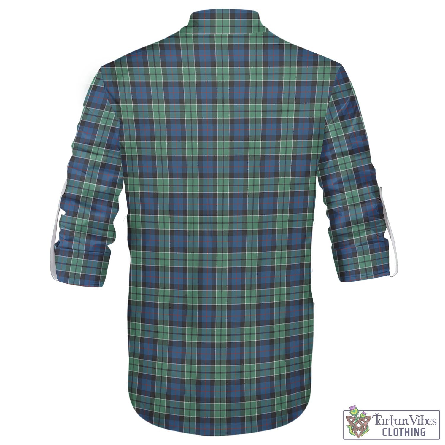 Tartan Vibes Clothing Leslie Hunting Ancient Tartan Men's Scottish Traditional Jacobite Ghillie Kilt Shirt with Family Crest