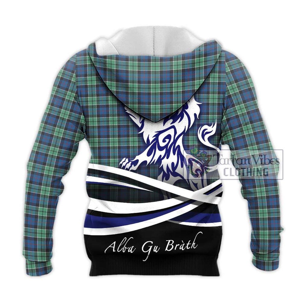 Leslie Hunting Ancient Tartan Knitted Hoodie with Alba Gu Brath Regal Lion Emblem - Tartanvibesclothing Shop