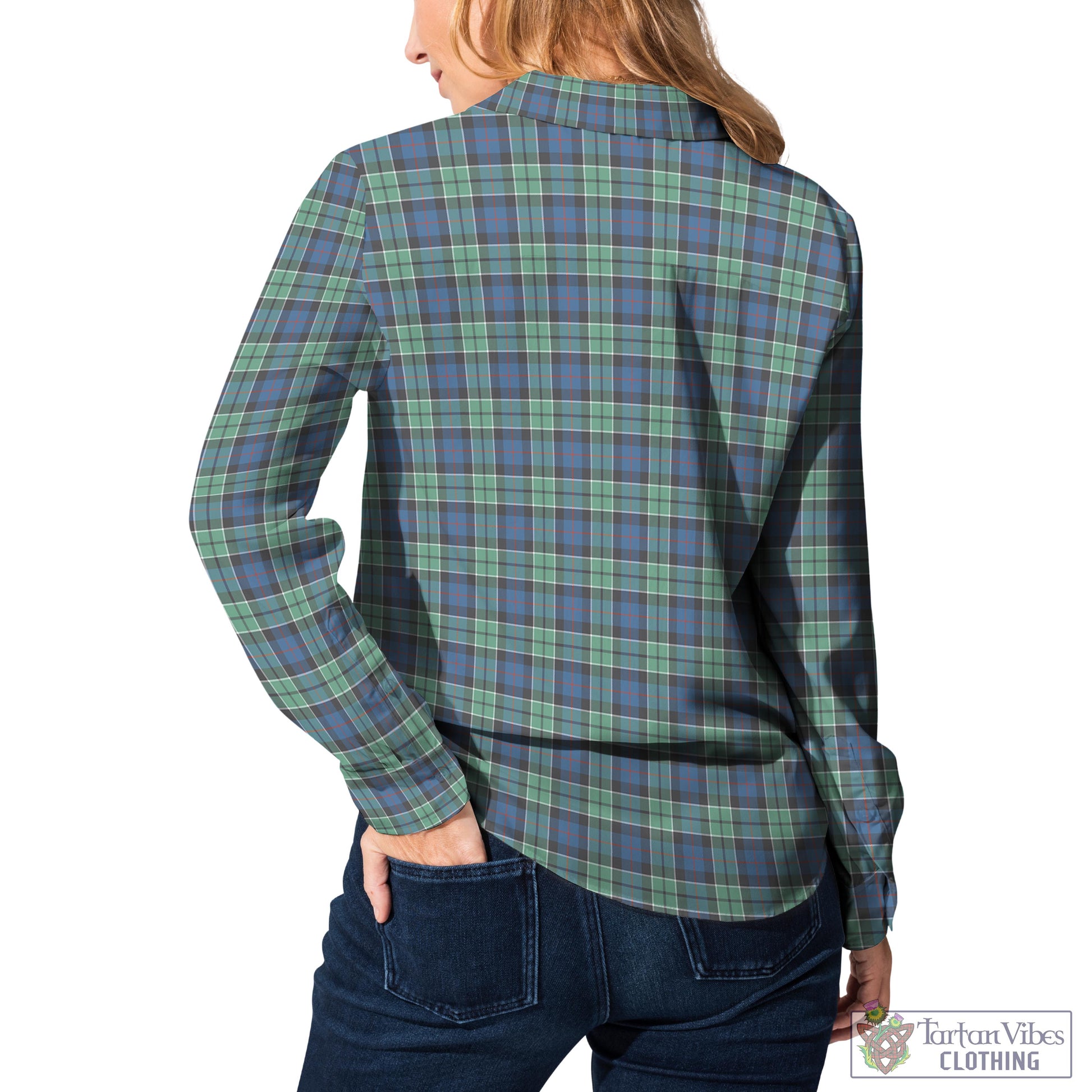 Tartan Vibes Clothing Leslie Hunting Ancient Tartan Womens Casual Shirt with Family Crest