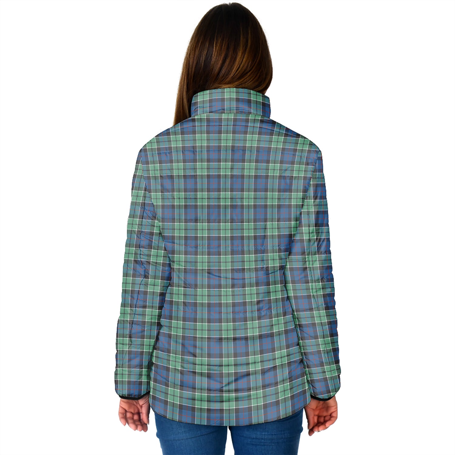 Leslie Hunting Ancient Tartan Padded Jacket with Family Crest - Tartan Vibes Clothing