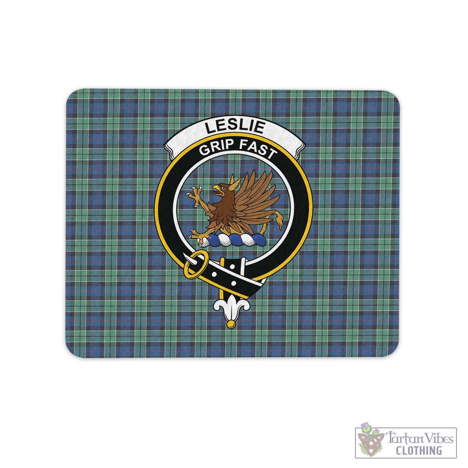 Tartan Vibes Clothing Leslie Hunting Ancient Tartan Mouse Pad with Family Crest