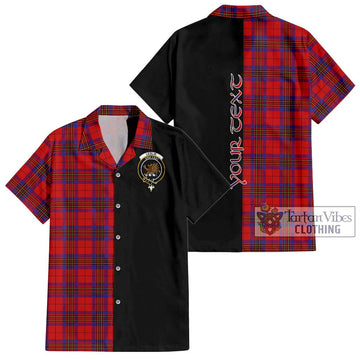 Leslie Tartan Short Sleeve Button Shirt with Family Crest and Half Of Me Style