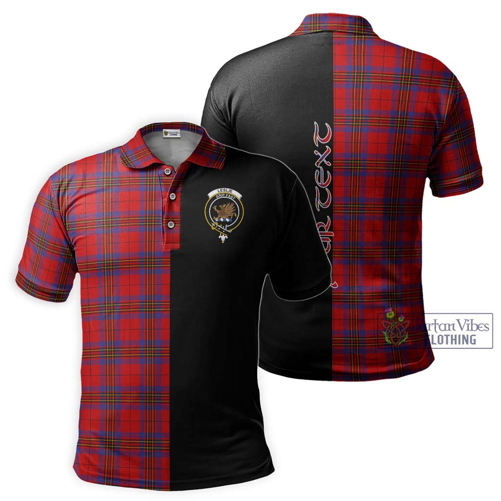 Leslie Tartan Polo Shirt with Family Crest and Half Of Me Style Kid - Tartanvibesclothing Shop