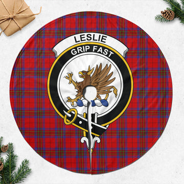 Leslie Tartan Christmas Tree Skirt with Family Crest