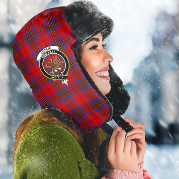 Leslie Tartan Winter Trapper Hat with Family Crest