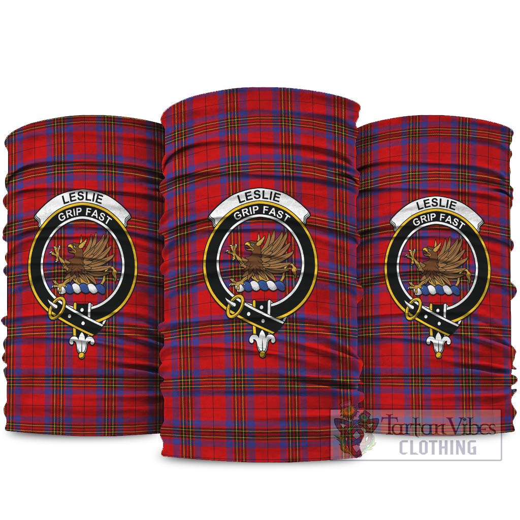 Leslie Modern Tartan Neck Gaiters, Tartan Bandanas, Tartan Head Band with Family Crest