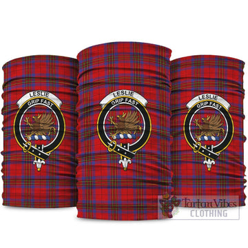 Leslie Tartan Neck Gaiters, Tartan Bandanas, Tartan Head Band with Family Crest