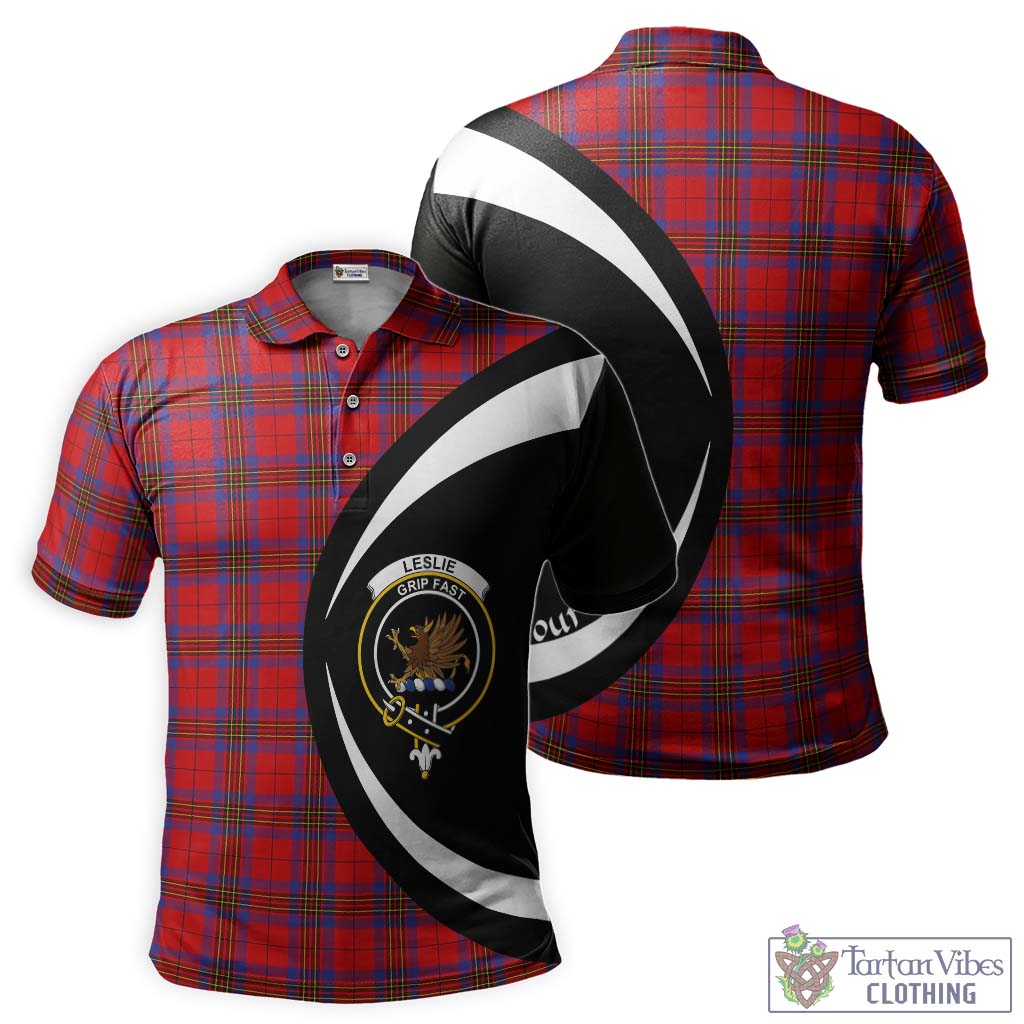 Leslie Tartan Men's Polo Shirt with Family Crest Circle Style Kid - Tartan Vibes Clothing