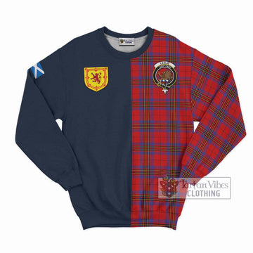 Leslie Tartan Sweatshirt Alba with Scottish Lion Royal Arm Half Style