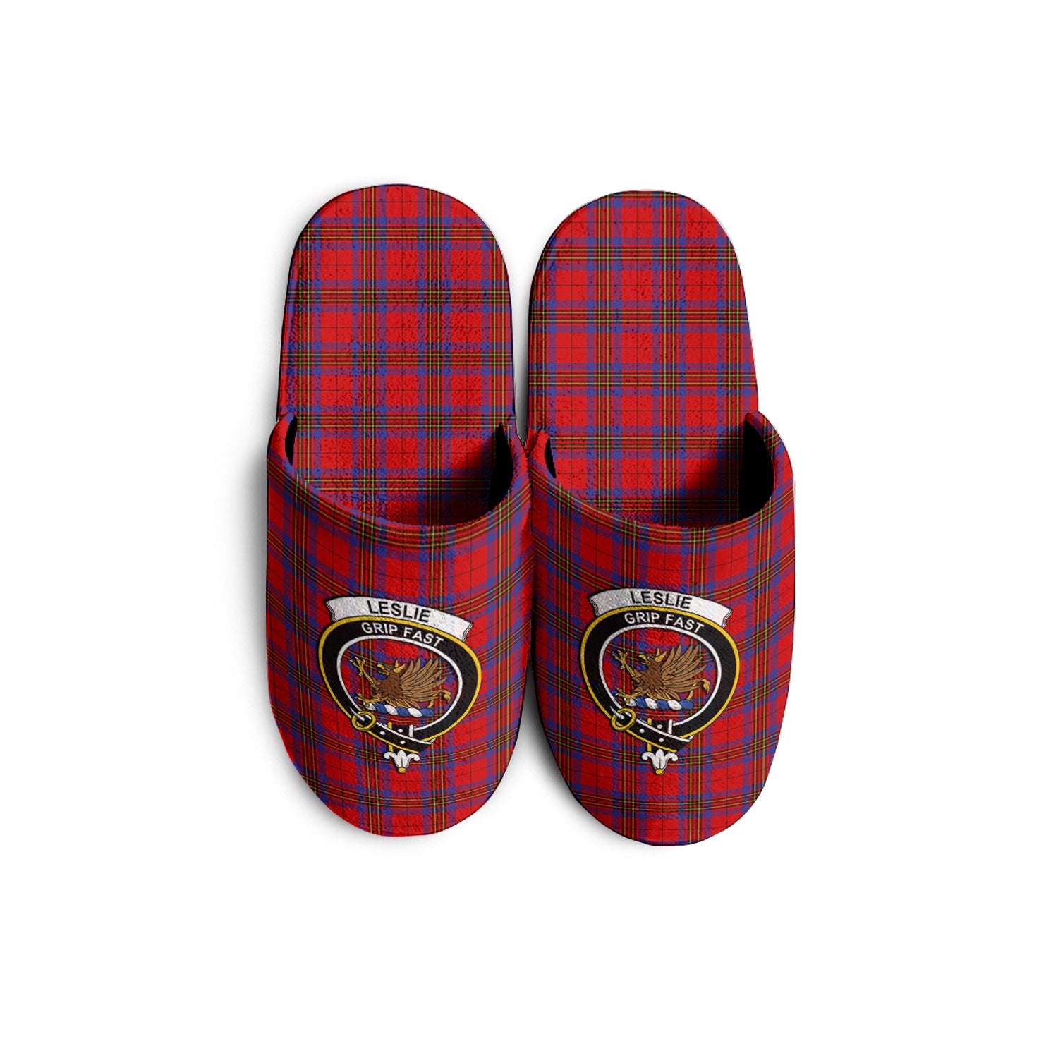 Leslie Modern Tartan Home Slippers with Family Crest - Tartanvibesclothing