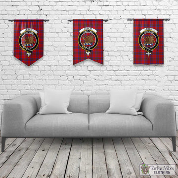 Leslie Tartan Gonfalon, Tartan Banner with Family Crest