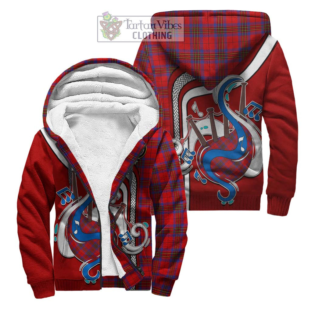 Leslie Tartan Sherpa Hoodie with Epic Bagpipe Style Unisex S - Tartanvibesclothing Shop