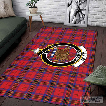 Leslie Tartan Area Rug with Family Crest