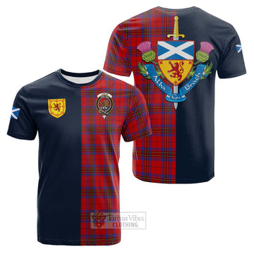 Leslie Tartan Cotton T-shirt Alba with Scottish Lion Royal Arm Half Style