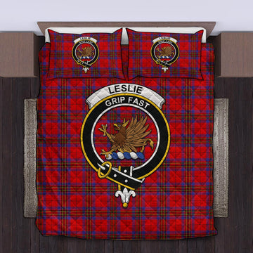 Leslie Tartan Quilt Bed Set with Family Crest