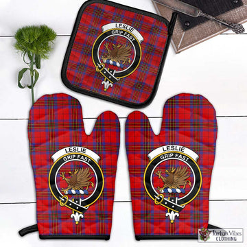 Leslie Tartan Combo Oven Mitt & Pot-Holder with Family Crest