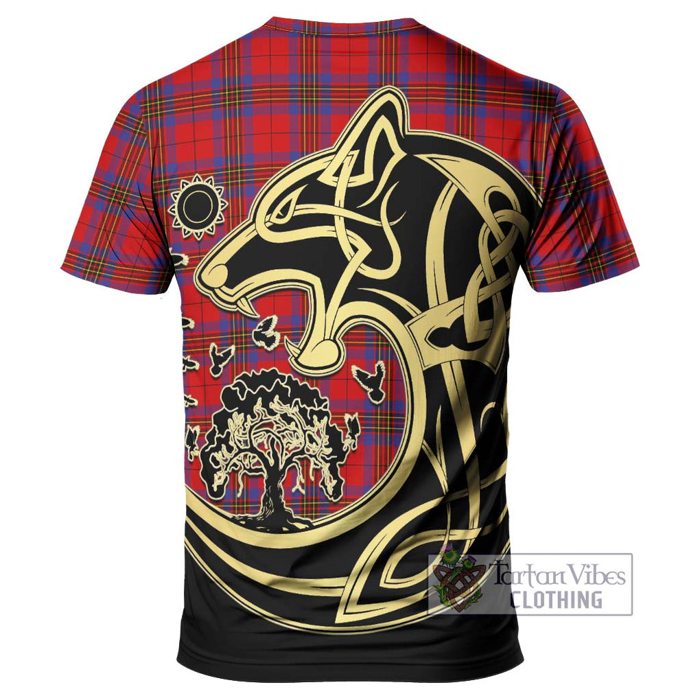 Leslie Tartan T-Shirt with Family Crest Celtic Wolf Style - Tartan Vibes Clothing