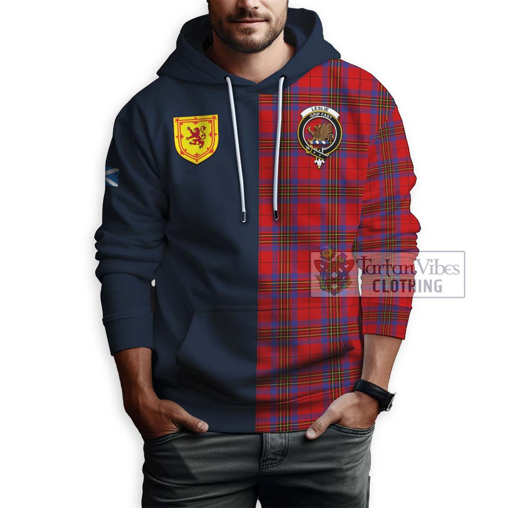 Tartan Vibes Clothing Leslie Modern Tartan Hoodie with Scottish Lion Royal Arm Half Style