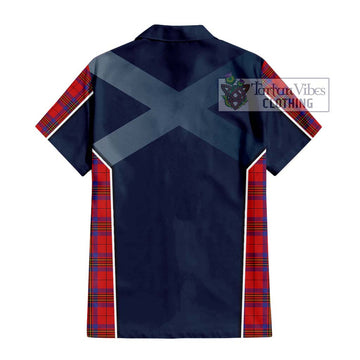 Leslie Tartan Short Sleeve Button Shirt with Family Crest and Lion Rampant Vibes Sport Style