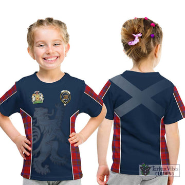 Leslie Tartan Kid T-Shirt with Family Crest and Lion Rampant Vibes Sport Style - Tartan Vibes Clothing