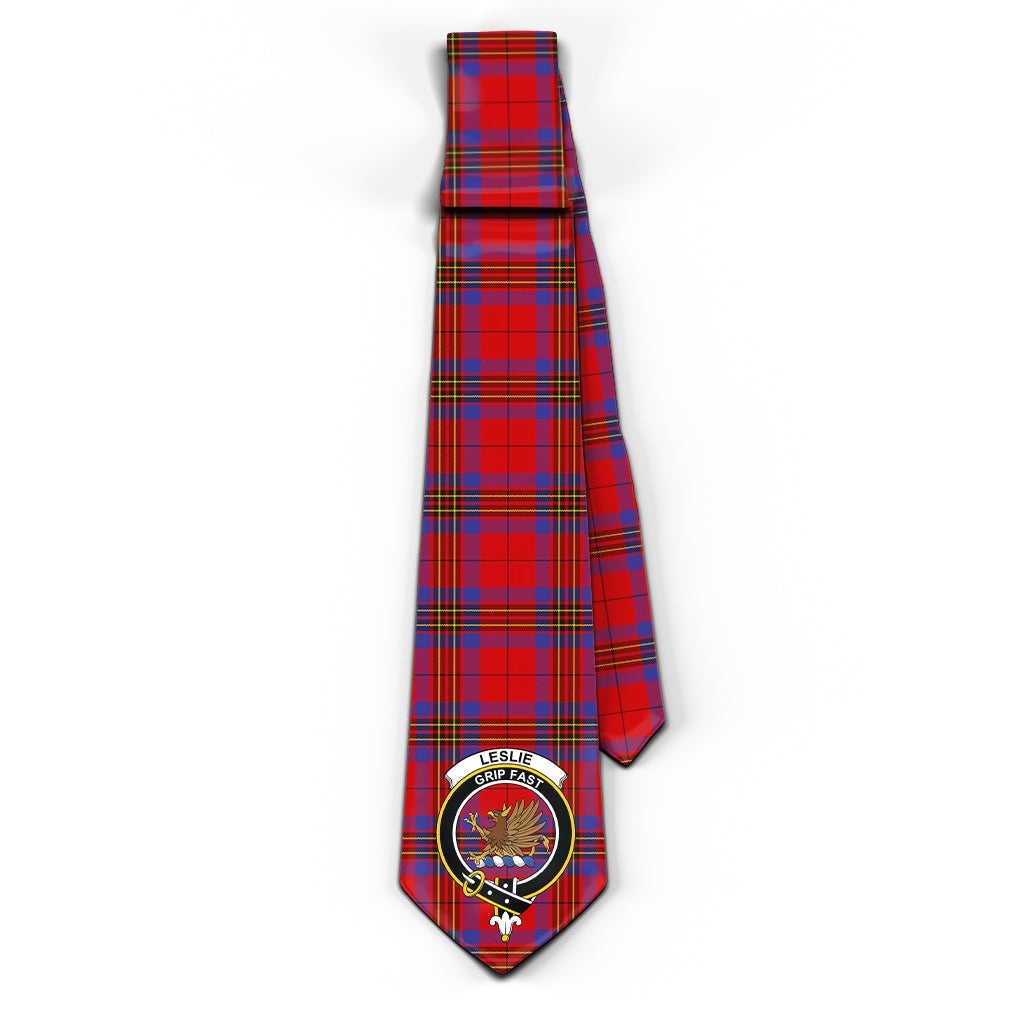 Leslie Tartan Classic Necktie with Family Crest - Tartan Vibes Clothing