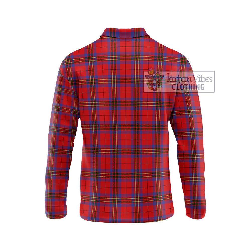 Leslie Tartan Long Sleeve Polo Shirt with Family Crest DNA In Me Style - Tartanvibesclothing Shop