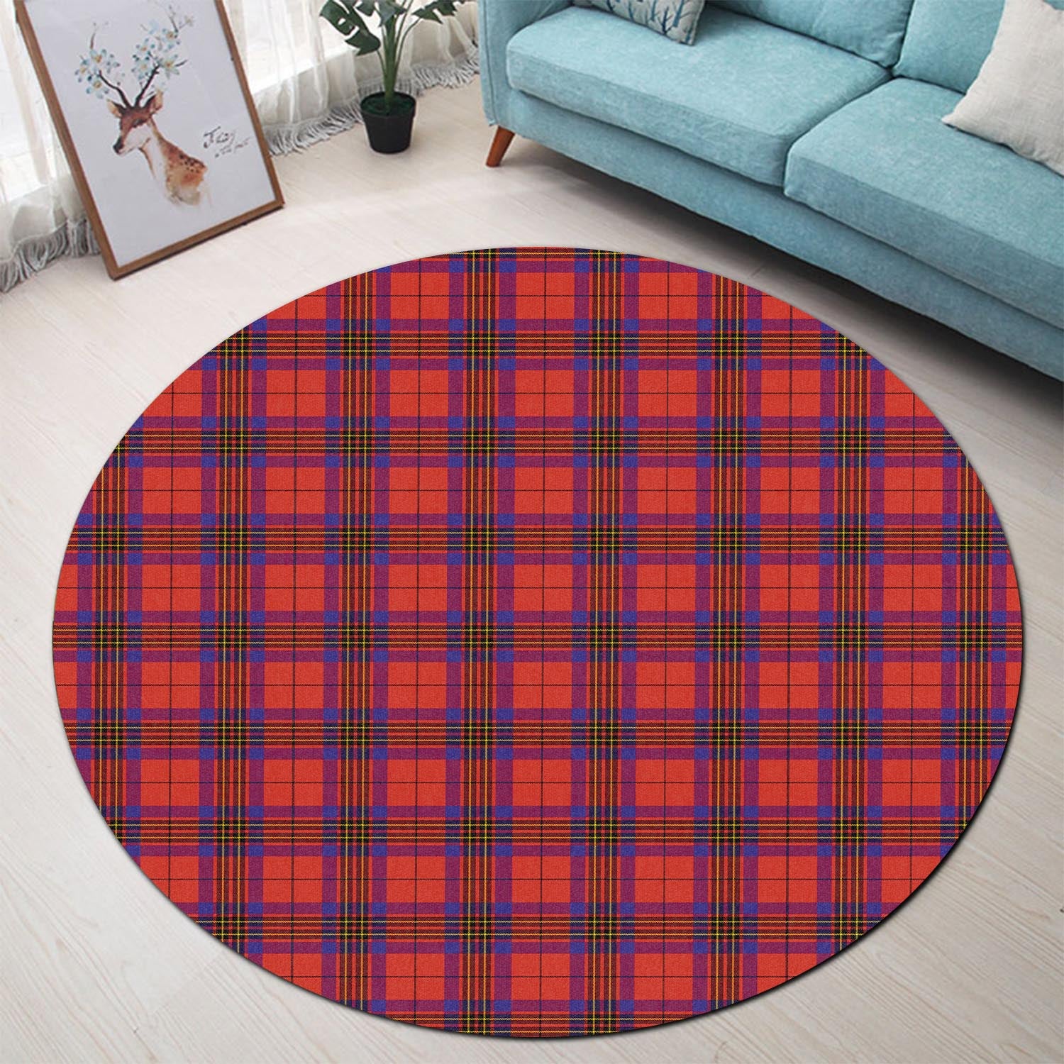 leslie-modern-tartan-round-rug