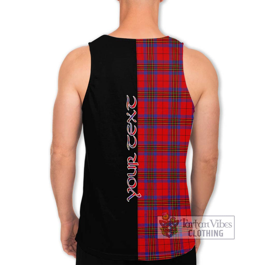 Leslie Tartan Men's Tank Top with Family Crest and Half Of Me Style - Tartanvibesclothing Shop