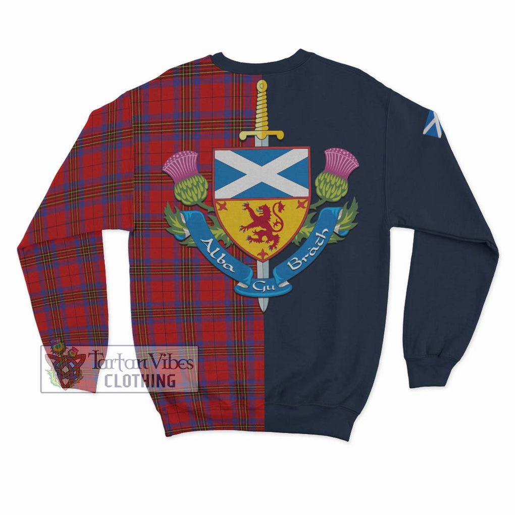 Tartan Vibes Clothing Leslie Modern Tartan Sweatshirt with Scottish Lion Royal Arm Half Style