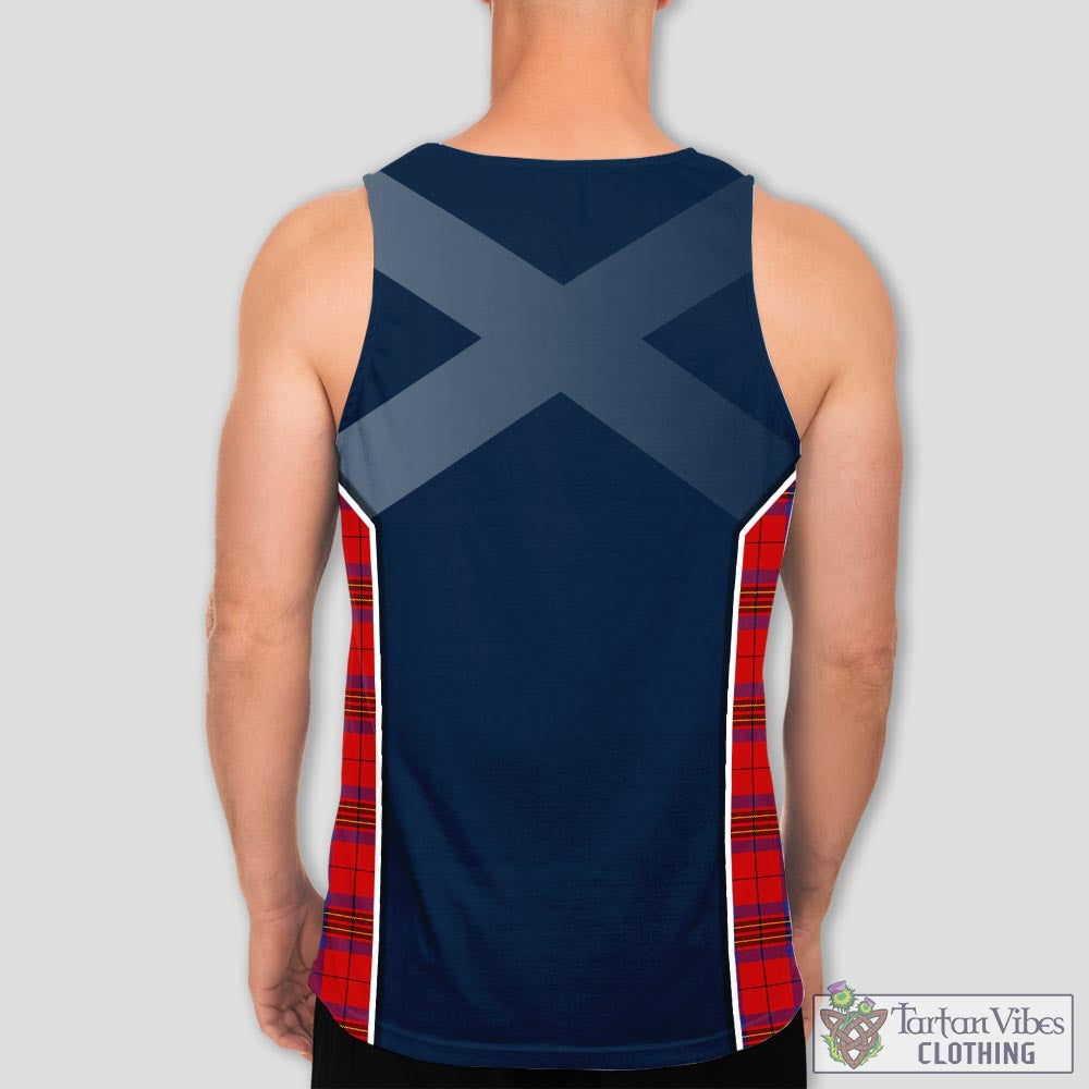 Tartan Vibes Clothing Leslie Modern Tartan Men's Tanks Top with Family Crest and Scottish Thistle Vibes Sport Style