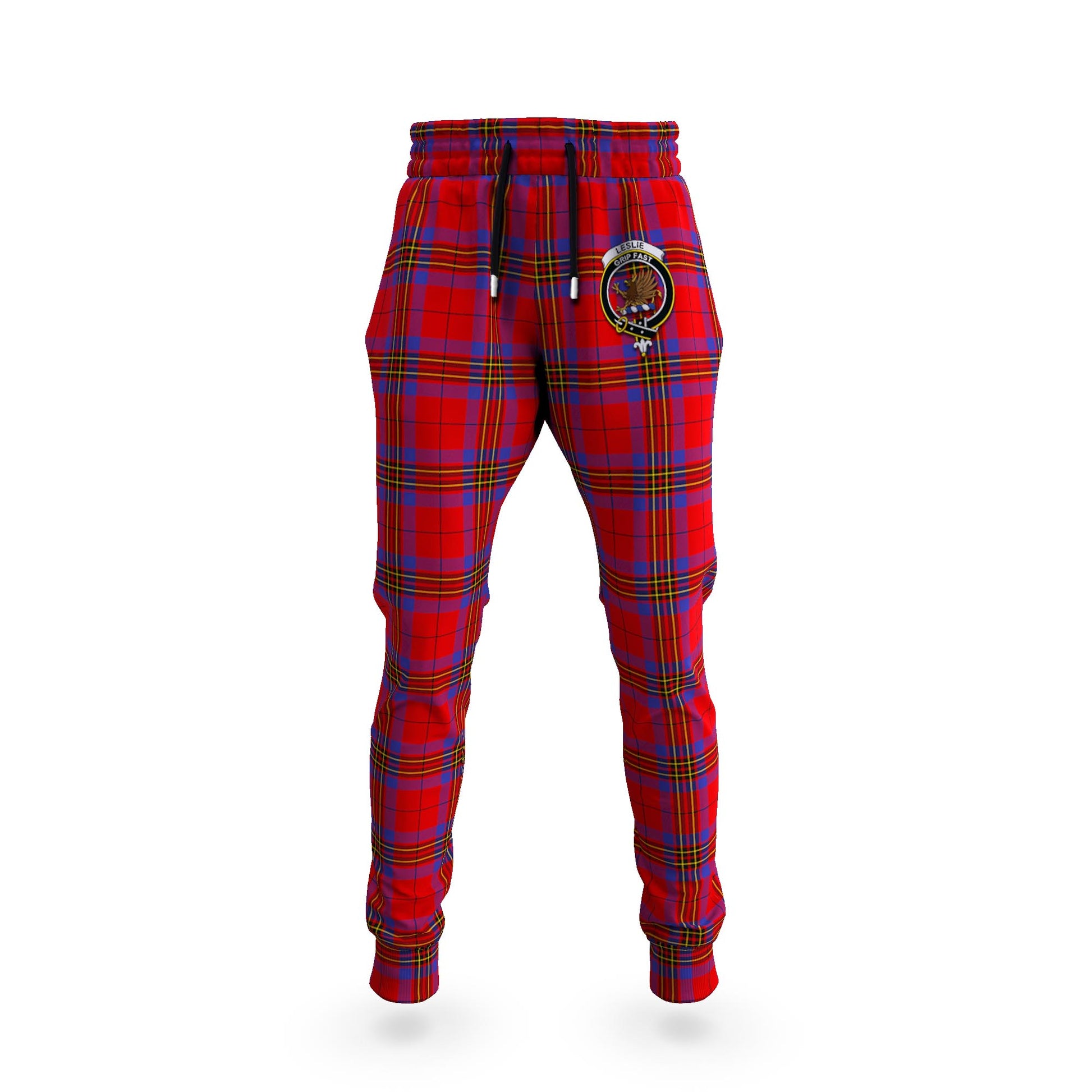 Leslie Tartan Joggers Pants with Family Crest 5XL - Tartan Vibes Clothing