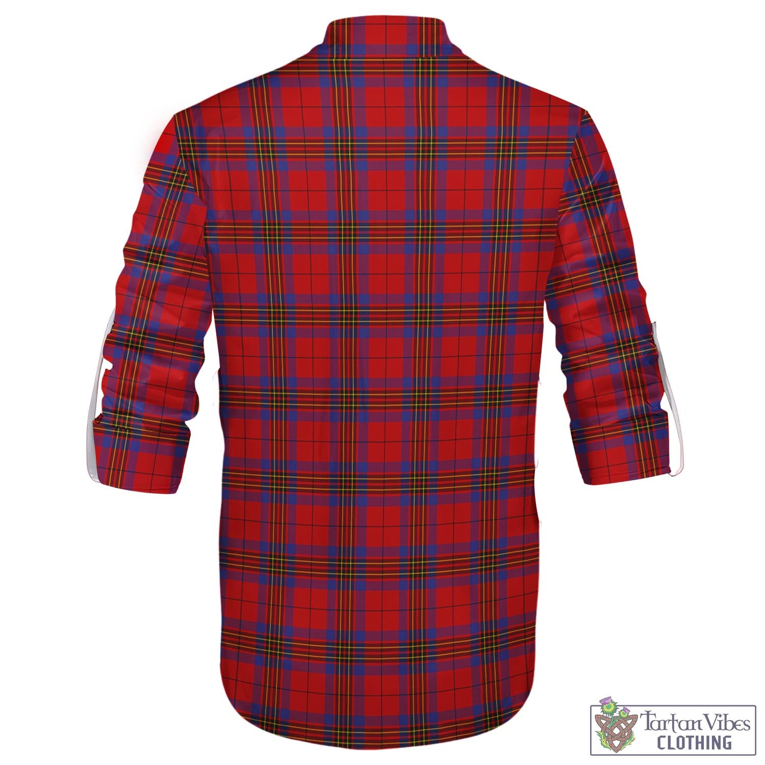 Tartan Vibes Clothing Leslie Modern Tartan Men's Scottish Traditional Jacobite Ghillie Kilt Shirt with Family Crest