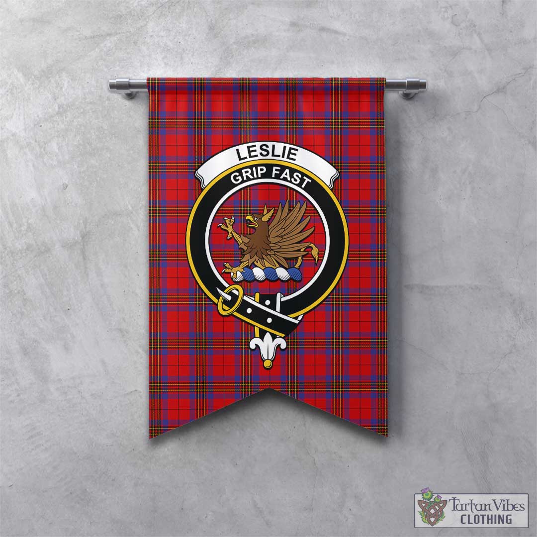 Tartan Vibes Clothing Leslie Modern Tartan Gonfalon, Tartan Banner with Family Crest