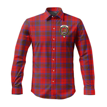 Leslie Tartan Long Sleeve Button Up Shirt with Family Crest