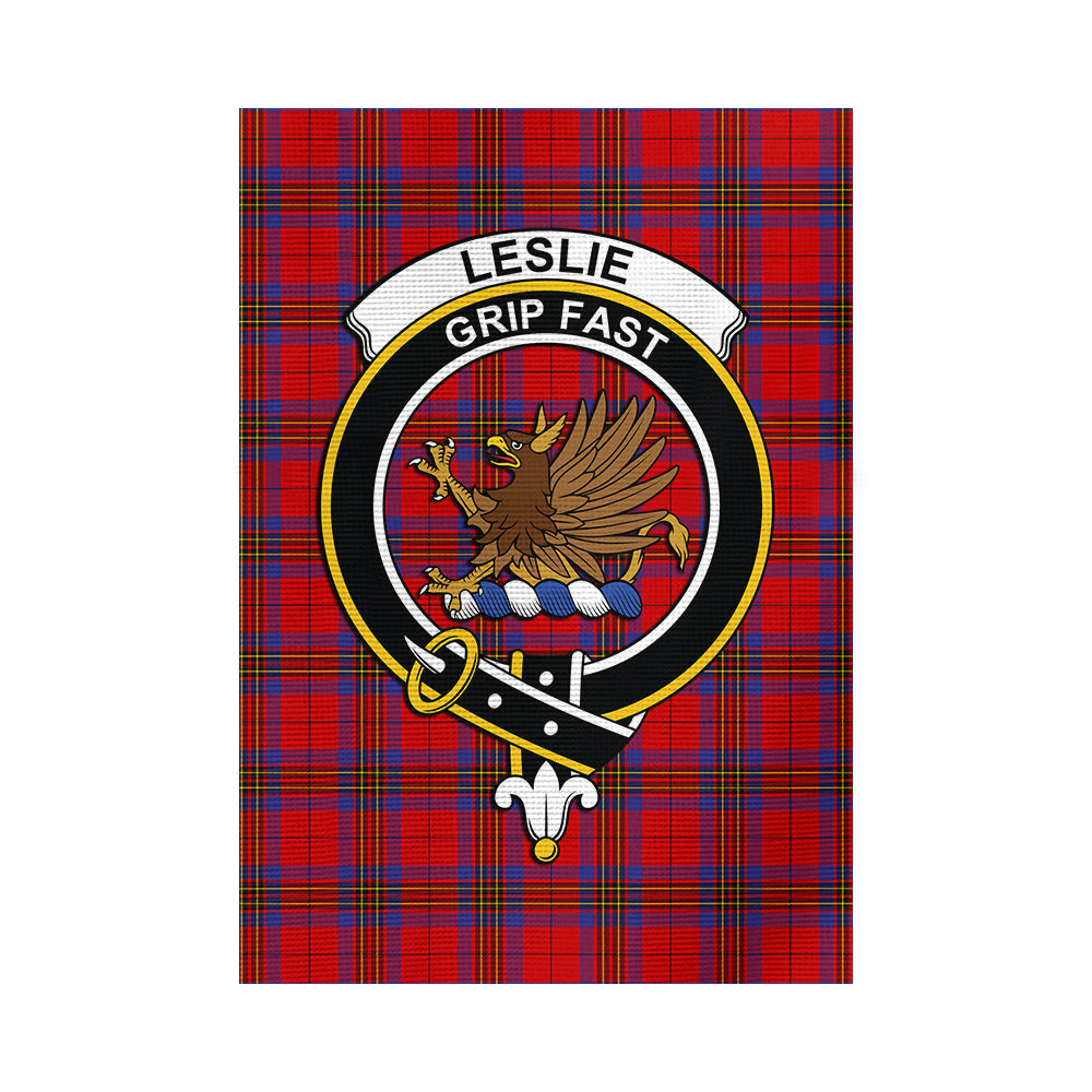 leslie-modern-tartan-flag-with-family-crest