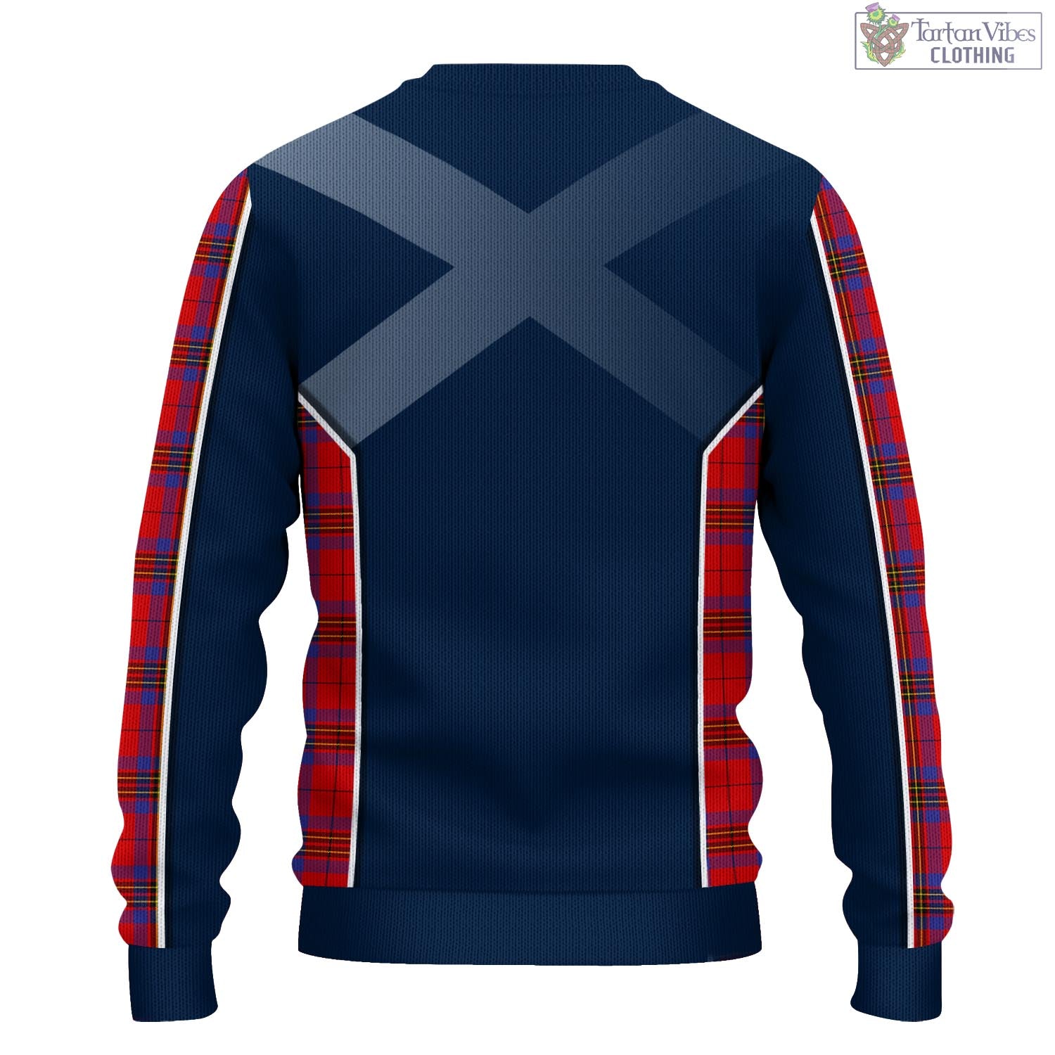 Tartan Vibes Clothing Leslie Modern Tartan Knitted Sweatshirt with Family Crest and Scottish Thistle Vibes Sport Style