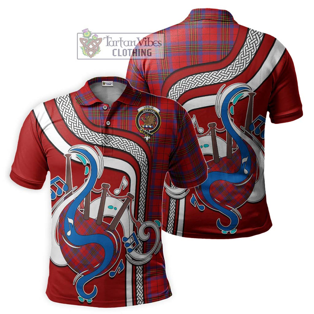 Tartan Vibes Clothing Leslie Modern Tartan Polo Shirt with Epic Bagpipe Style