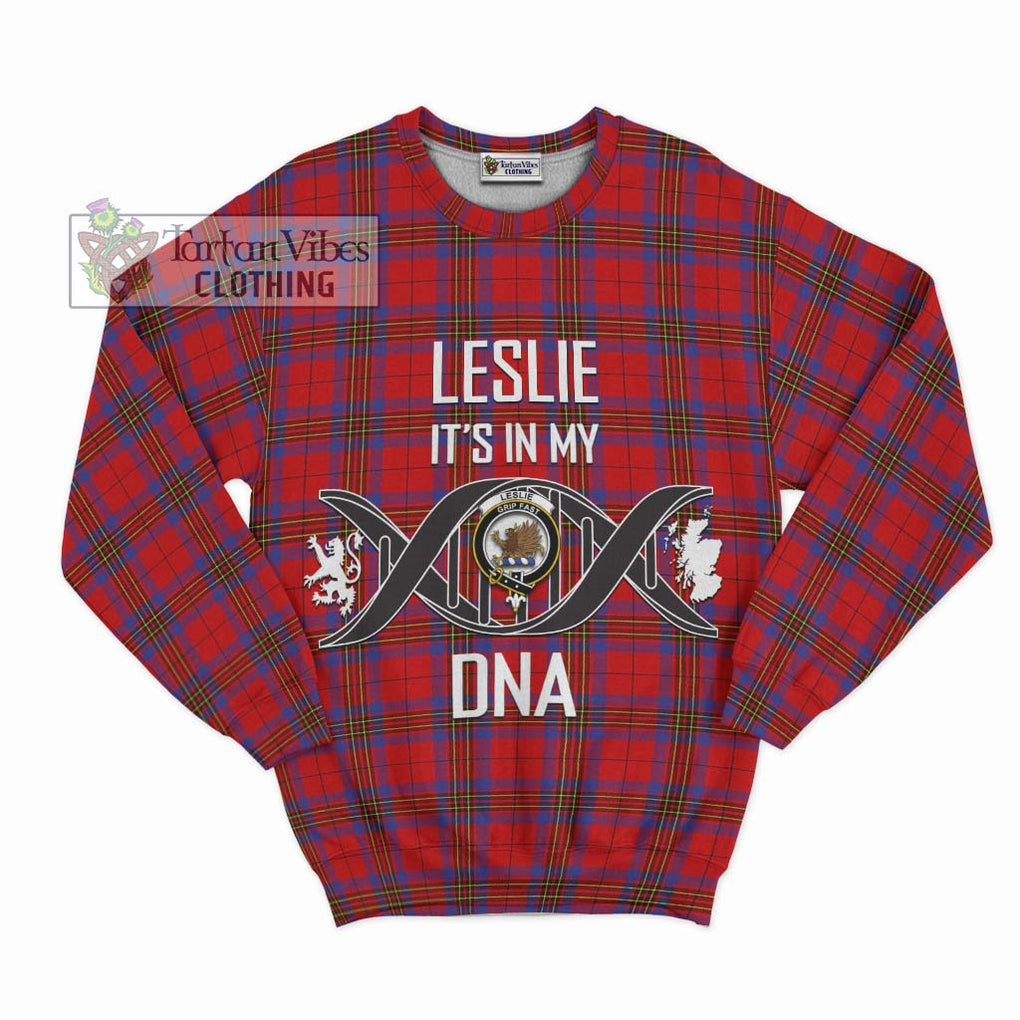 Leslie Tartan Sweatshirt with Family Crest DNA In Me Style - Tartanvibesclothing Shop